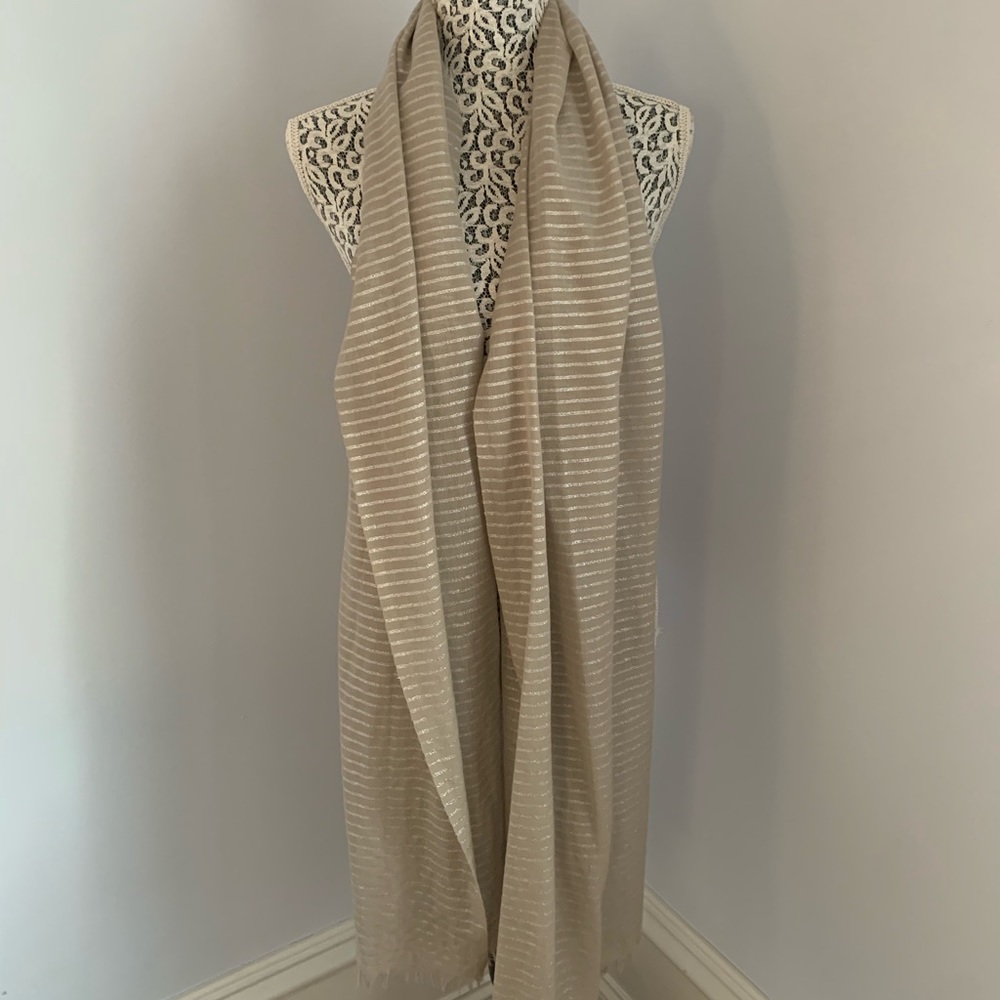 JCrew silver shimmer light weight scarf